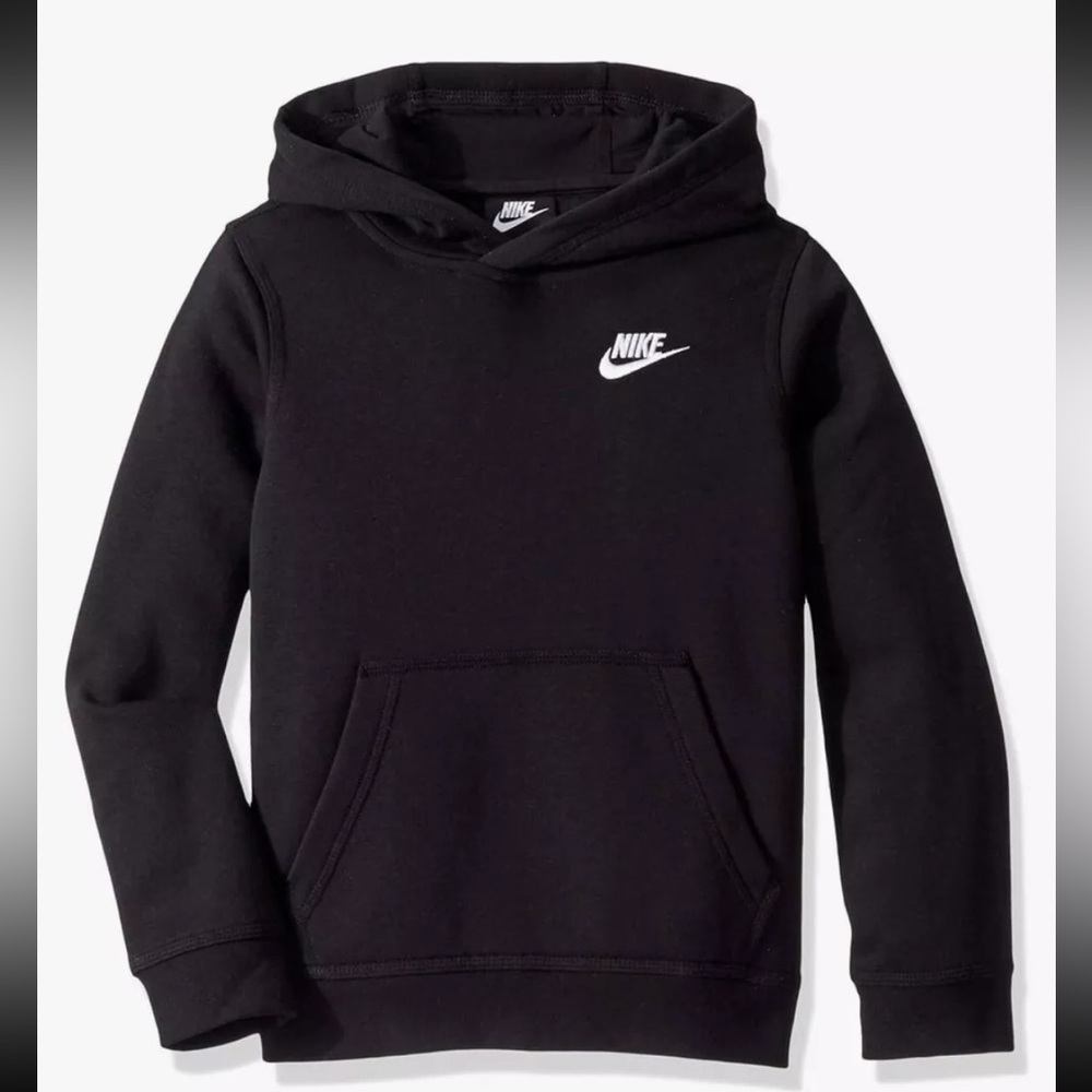 Boys Nike Club Fleece Hoodie Black Size Medium or Large New With Tags BV3757-011